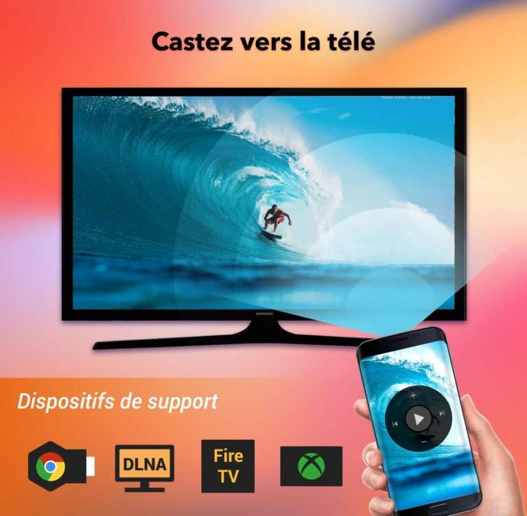 Caster Écran TV, Chromecast Lecteur DLNA Facile Tech